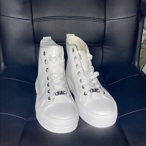 Women's White High-Top Sneakers